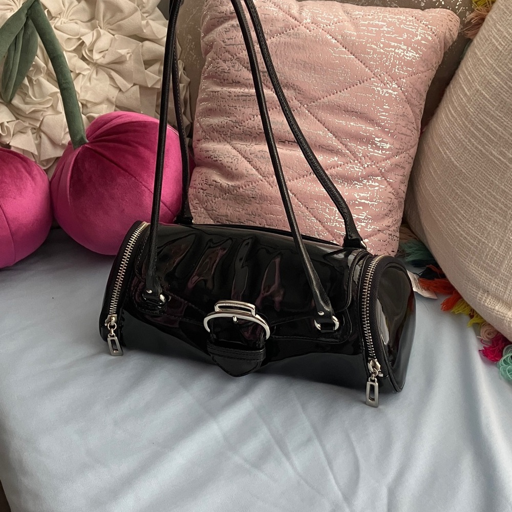 Cole Haan Black Patent Leather Shoulder Bag